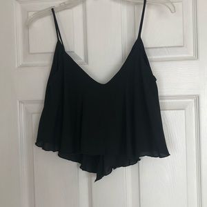 Black flowy crop top